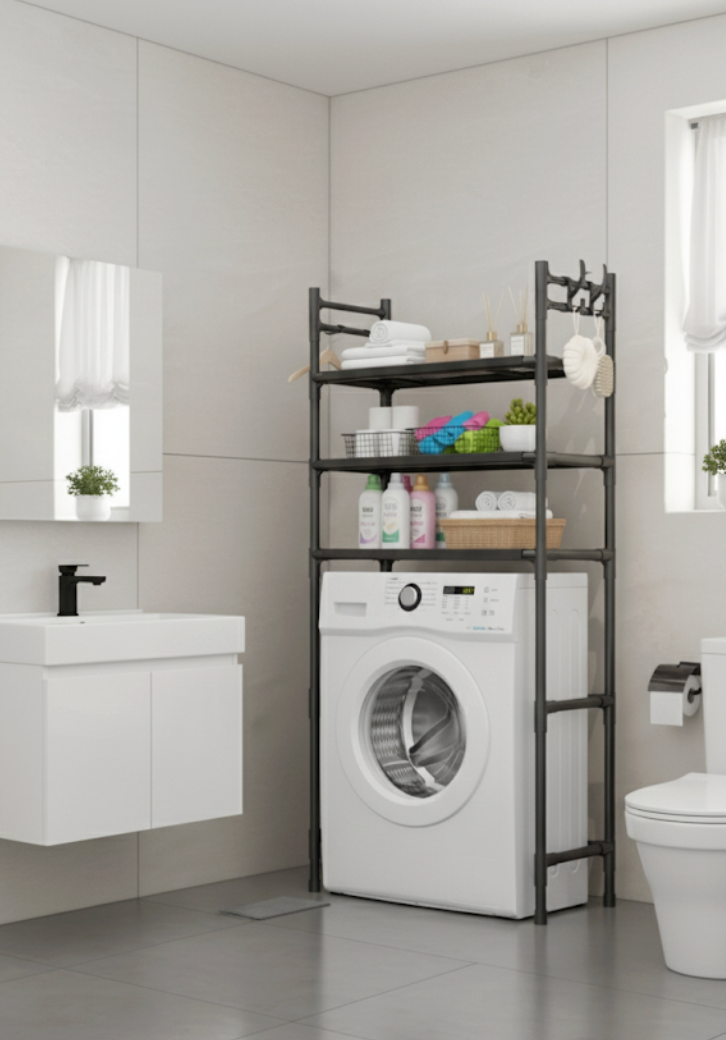 Estantería sobre Lavadora blanco