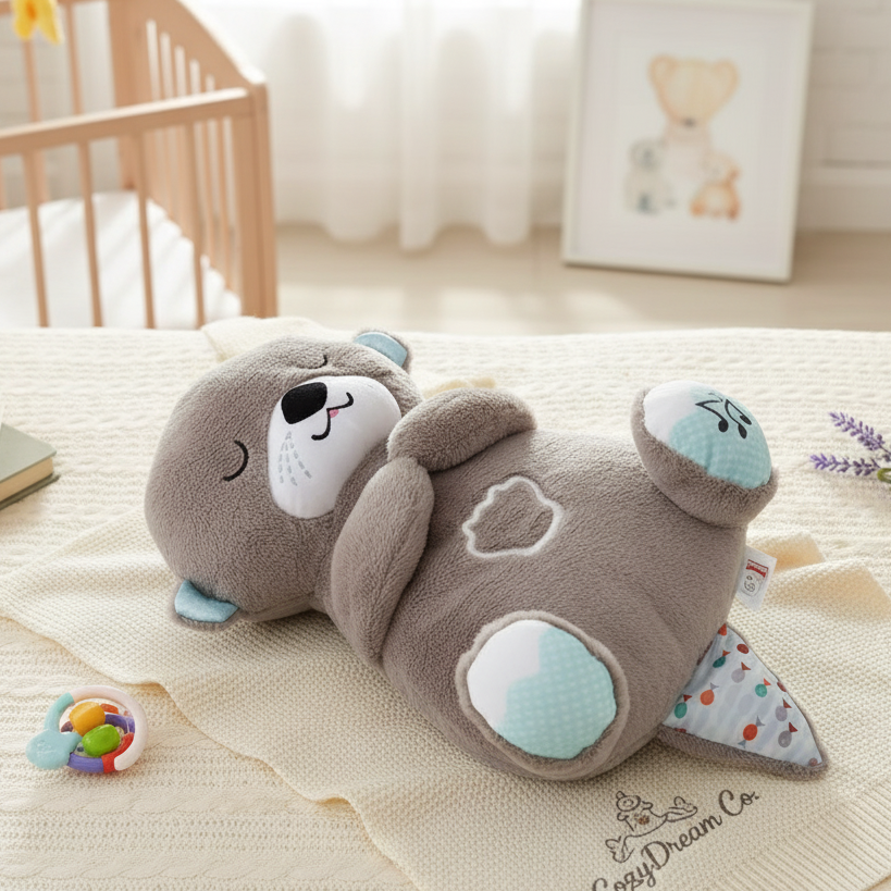 Peluche relajante para bebé que simula respiracion ( nutria marron )