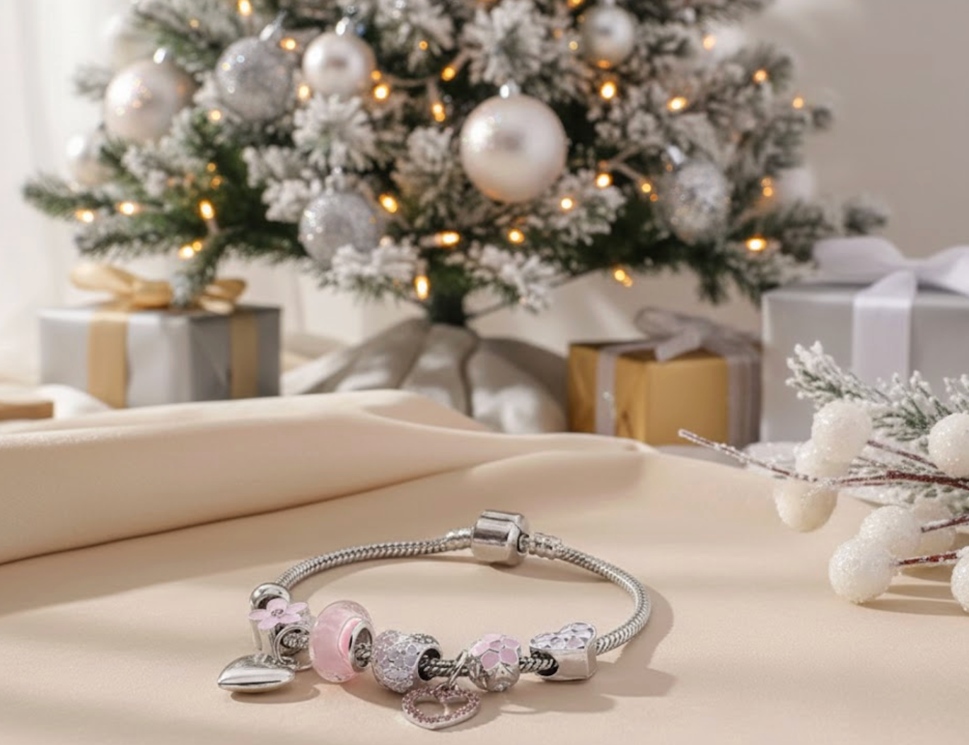 LYNDORA™ Pulsera Corazón Rosa Infinito