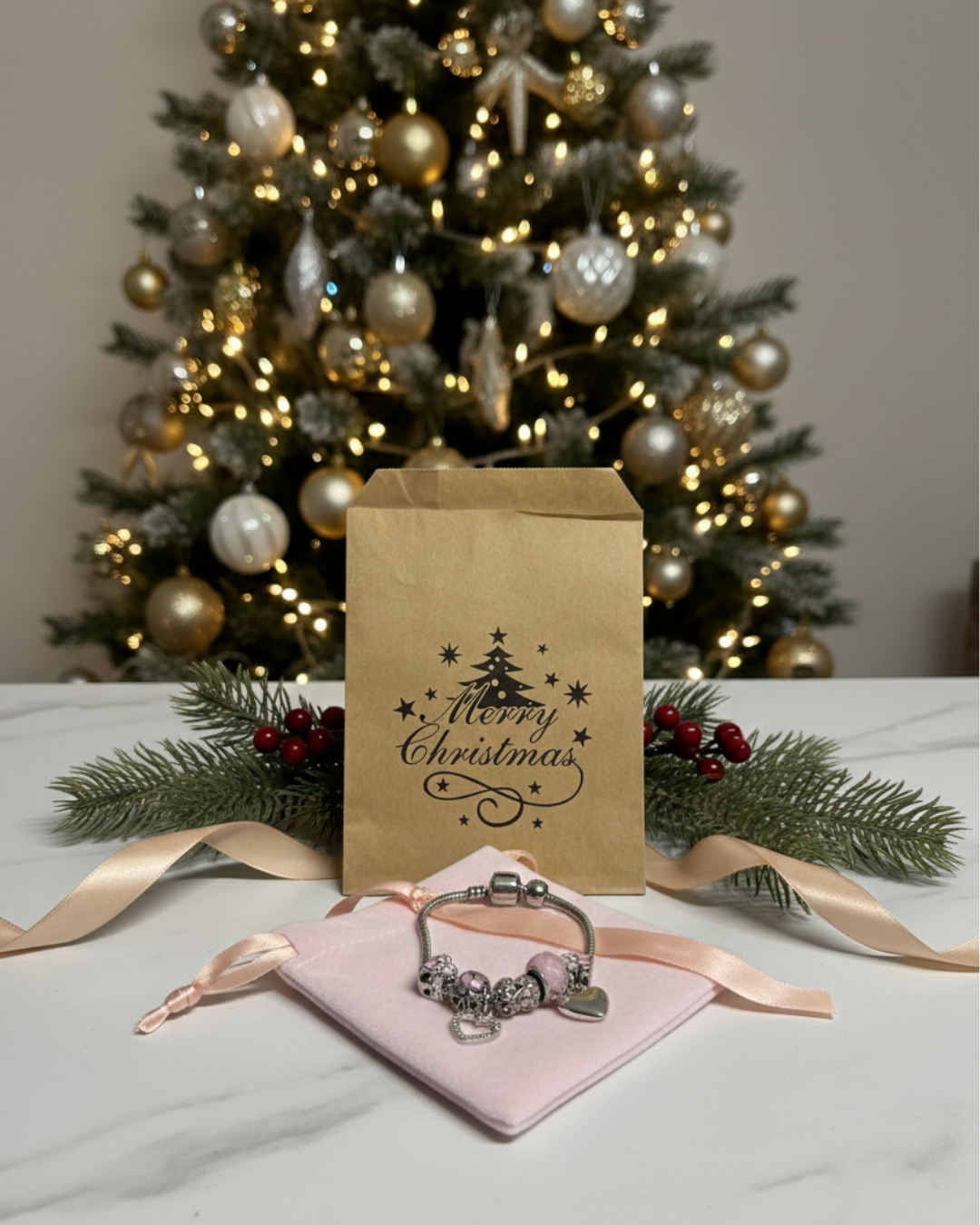 LYNDORA™ Pulsera Corazón Rosa Infinito