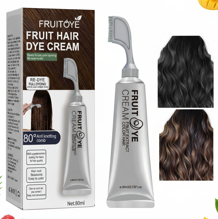 Crema para el cabello con peine para cubrir canas negro