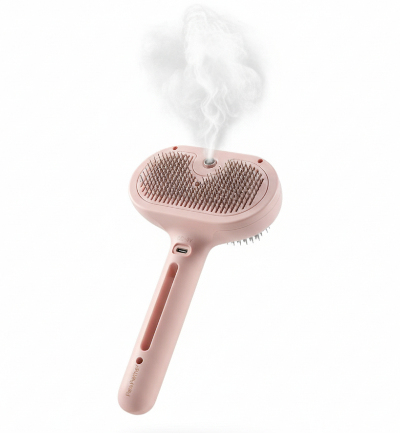 Cepillo de vapor para mascotas rosa