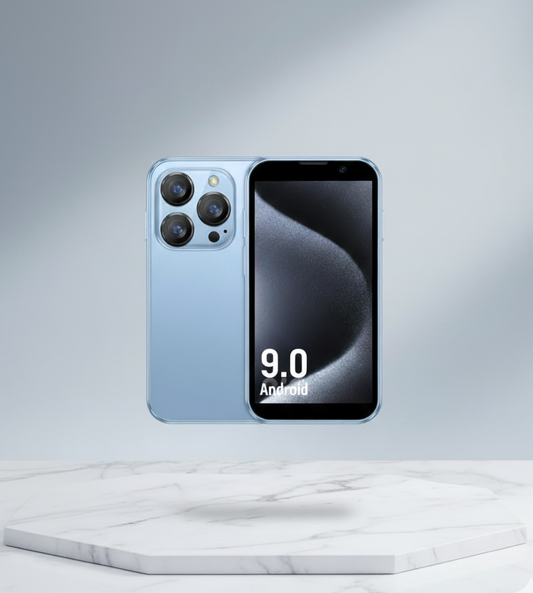 Mini teléfono inteligente azul